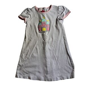 Claire & Charlie Girls Purple Striped‎ Princess Castle Smocked Dress Size 7